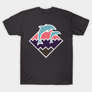 Dolphins Jumping Retro T-Shirt